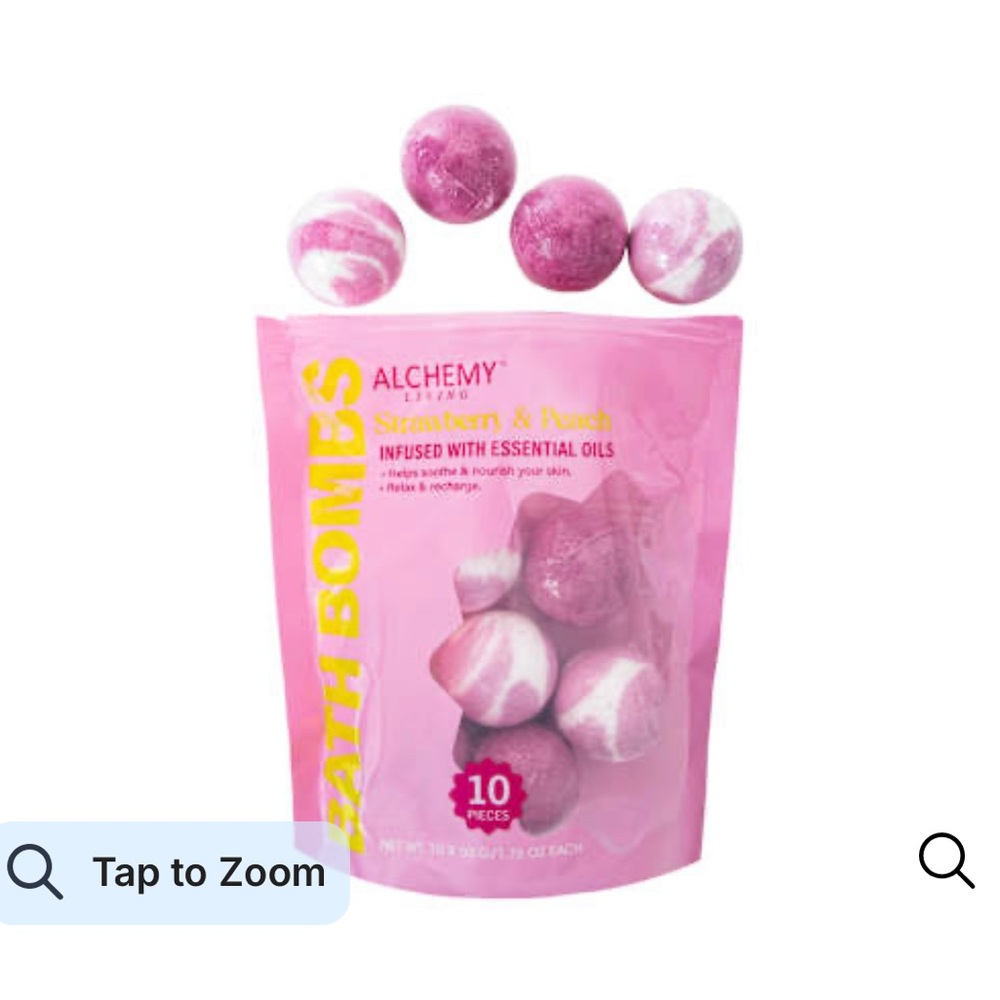 Pink Strawberry & Peach Bath Bombs - 10 Pack